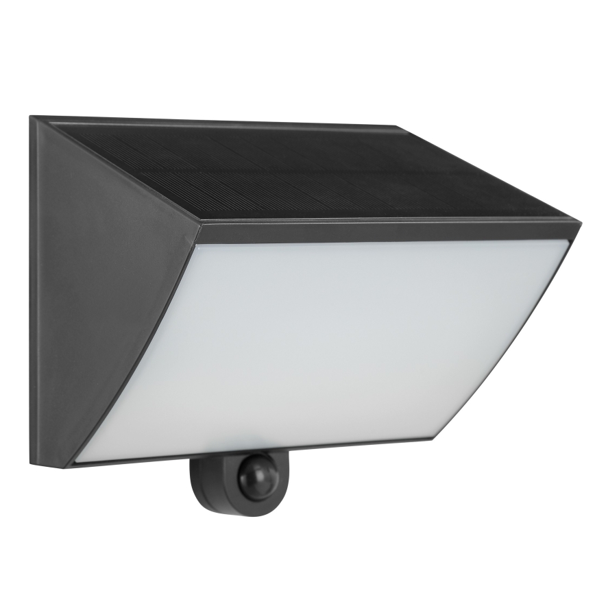 Brilliant - SIERRA LED napelemes fali lámpa érzékelővel 6W/3,7V 2700/4000/6500K 2000 mAh IP54 fekete