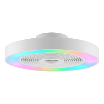 Brilliant - LED RGBW Dimmelhető mennyezeti lámpatest ventilátorral CATANIA LED/37W/230V 2700-6500K átmérő 48,6 cm fehér + távirányító