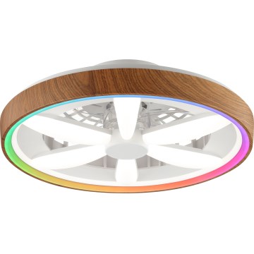Brilliant - LED RGBW Dimmelhető mennyezeti ventilátor GAIANO LED/24W/230V 2700-6500K átm. 48 cm barna + távirányítás