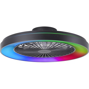 Brilliant - LED RGBW dimmelhető mennyezeti ventilátor MAZZARO LED/24W/230V 3000-6500K átm. 58 cm fekete + távirányító
