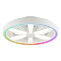 Brilliant - LED RGBW Fényerőszabályzós mennyezeti ventilátor világítással GAIANO LED/48W/230V 2700-6500K fehér + távirányító