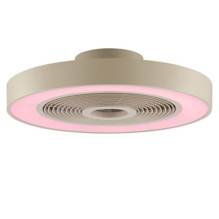 Brilliant - LED RGBW fényerőszabályozható mennyezeti lámpa ventilátorral CATANIA LED/37W/230V 2700-6500K átm. 48,6 cm bézs + távirányító