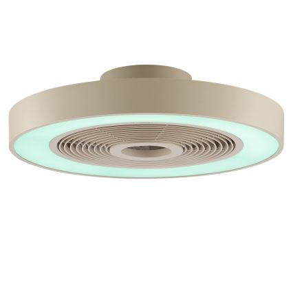 Brilliant - LED RGBW fényerőszabályozható mennyezeti lámpa ventilátorral CATANIA LED/37W/230V 2700-6500K átm. 48,6 cm bézs + távirányító