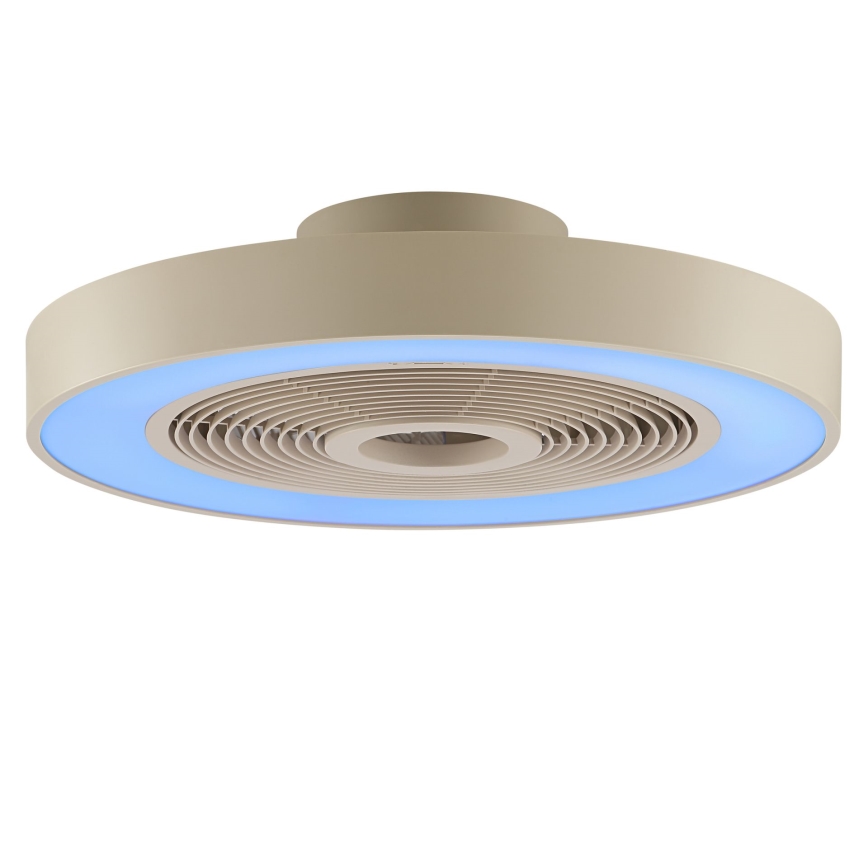 Brilliant - LED RGBW fényerőszabályozható mennyezeti lámpa ventilátorral CATANIA LED/37W/230V 2700-6500K átm. 48,6 cm bézs + távirányító