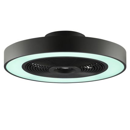Brilliant - Fényerőszabályozható LED RGBW mennyezeti lámpa ventilátorral CATANIA LED/37W/230V 2700-6500K pr. 48,6 cm fekete + távirányító