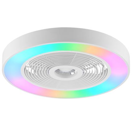 Brilliant - LED RGBW Dimmelhető mennyezeti lámpatest ventilátorral CATANIA LED/37W/230V 2700-6500K átmérő 48,6 cm fehér + távirányító