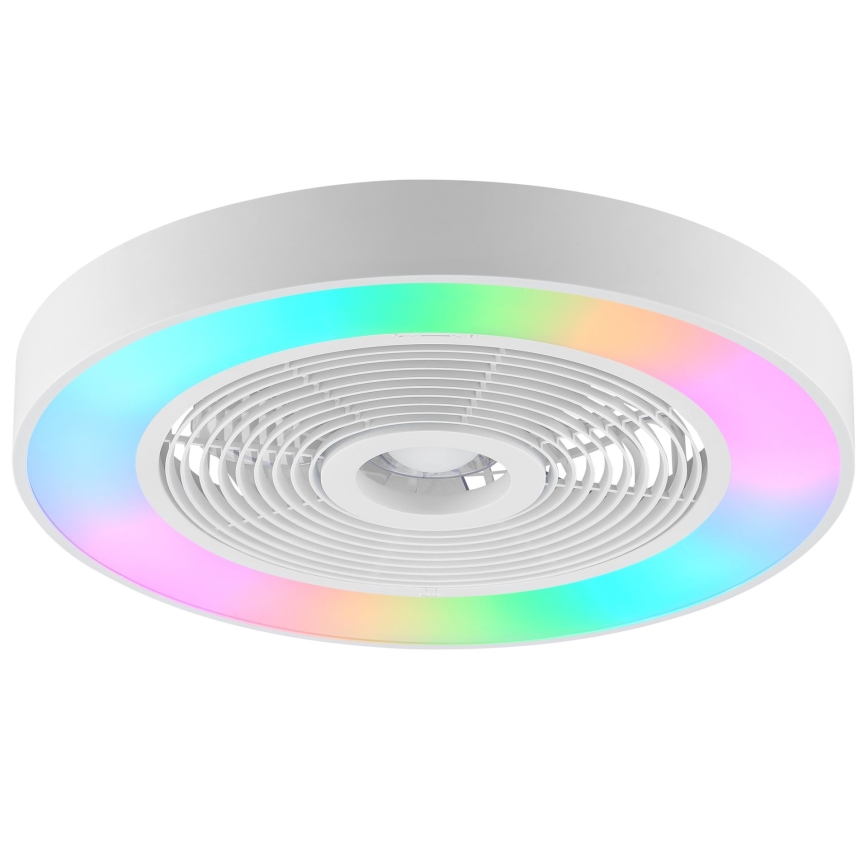Brilliant - LED RGBW Dimmelhető mennyezeti lámpatest ventilátorral CATANIA LED/37W/230V 2700-6500K átmérő 48,6 cm fehér + távirányító