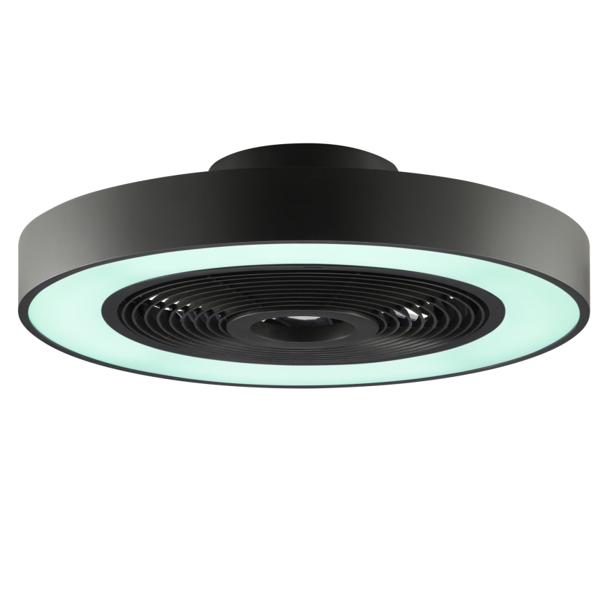 Brilliant - LED RGBW fényerőszabályozható mennyezeti lámpa ventilátorral CATANIA LED/37W/230V 2700–6500K átm. 48,6 cm fekete + távirányító