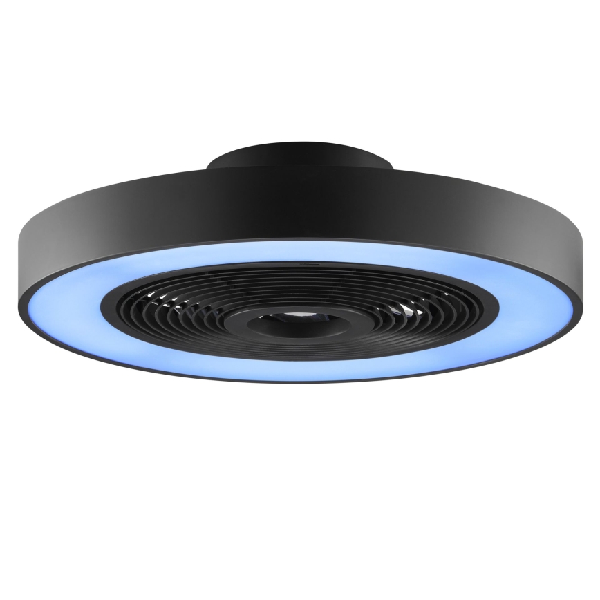 Brilliant - LED RGBW fényerőszabályozható mennyezeti lámpa ventilátorral CATANIA LED/37W/230V 2700–6500K átm. 48,6 cm fekete + távirányító