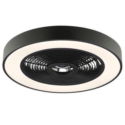 Brilliant - LED RGBW fényerőszabályozható mennyezeti lámpa ventilátorral CATANIA LED/37W/230V 2700–6500K átm. 48,6 cm fekete + távirányító