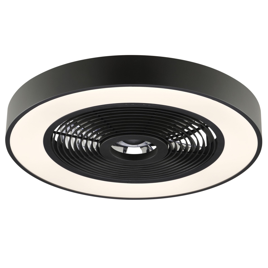 Brilliant - LED RGBW fényerőszabályozható mennyezeti lámpa ventilátorral CATANIA LED/37W/230V 2700–6500K átm. 48,6 cm fekete + távirányító