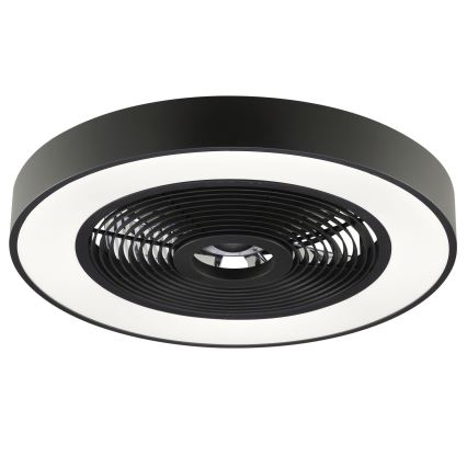 Brilliant - LED RGBW fényerőszabályozható mennyezeti lámpa ventilátorral CATANIA LED/37W/230V 2700–6500K átm. 48,6 cm fekete + távirányító