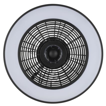 Brilliant - LED RGBW fényerőszabályozható mennyezeti lámpa ventilátorral CATANIA LED/37W/230V 2700–6500K átm. 48,6 cm fekete + távirányító