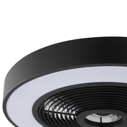 Brilliant - LED RGBW fényerőszabályozható mennyezeti lámpa ventilátorral CATANIA LED/37W/230V 2700–6500K átm. 48,6 cm fekete + távirányító