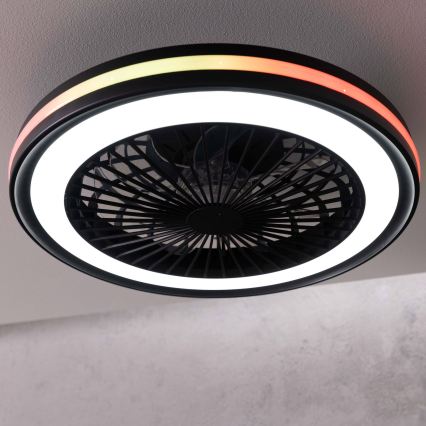 Brilliant - LED RGBW Dimmelhető mennyezeti ventilátoros lámpa PALMERO LED/40W/230V 2700-6500K átm. 46,6 cm bézs + távirányítóval
