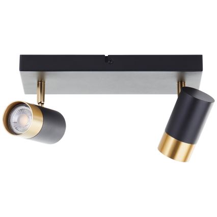 Brilliant - LED spotlámpa VIGOLO 2xGU10/5W/230V fekete/arany