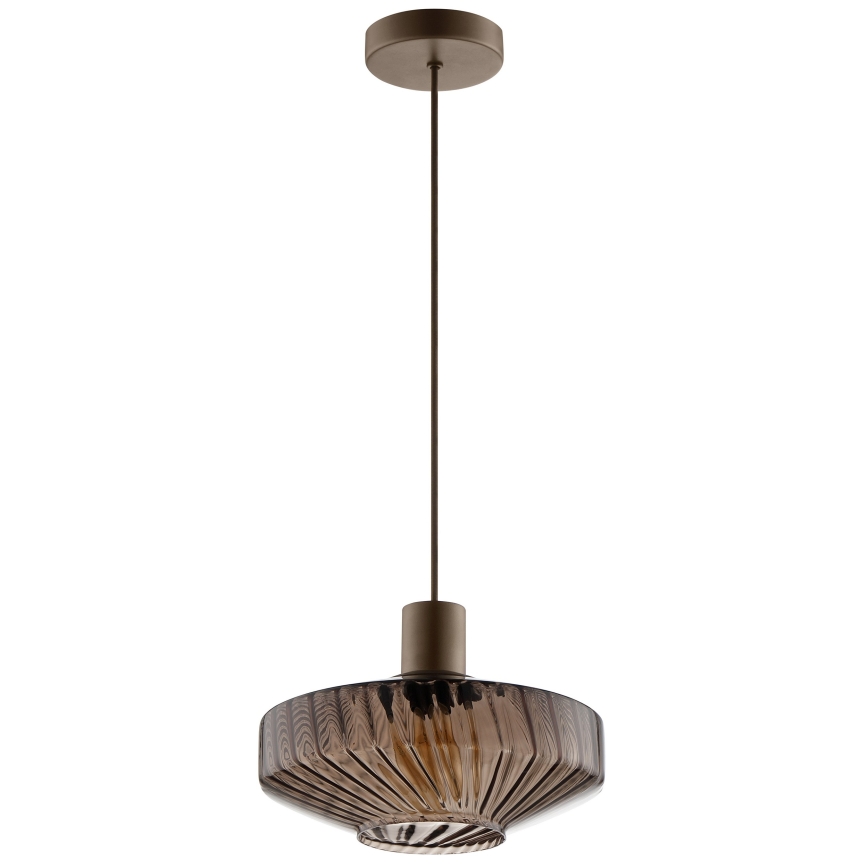 Brilliant - LYN kábeles függőlámpa 1xE27/20W/230V, Ø 28 cm, barna/füstbarna