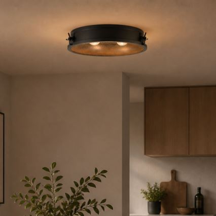 Brilliant - Mennyezeti lámpa ZOIS 2xE27/28W/230V átm. 42 cm fekete
