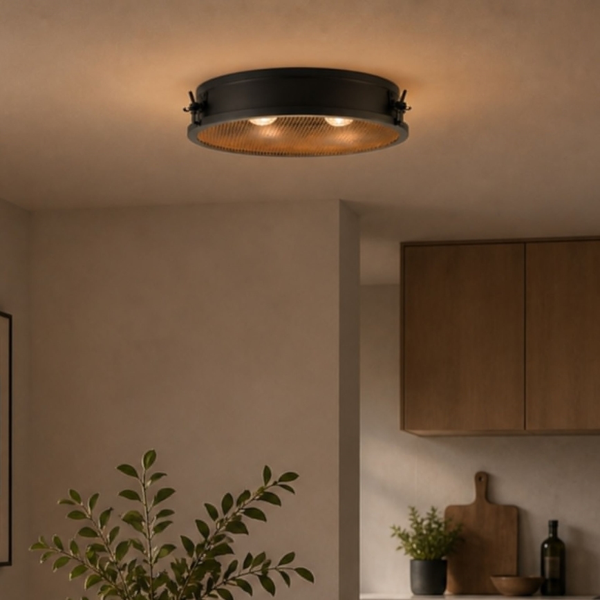 Brilliant - Mennyezeti lámpa ZOIS 2xE27/28W/230V átm. 42 cm fekete