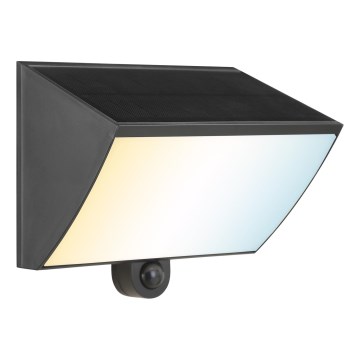 Brilliant - SIERRA LED napelemes fali lámpa érzékelővel 6W/3,7V 2700/4000/6500K 2000 mAh IP54 fekete