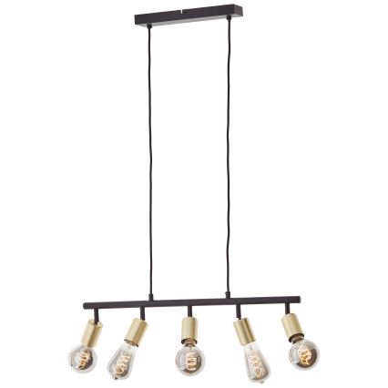 Brilliant - TIFFANY kábeles csillár 5xE27/28W/230V fekete/sárgaréz