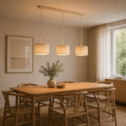 Brilliant - Zsinóros csillár VELIN 3xE27/20W/230V krémszínű