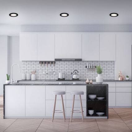 Brilo - 3 darabos FLAT LED fürdőszobai beépíthető mennyezeti lámpa LED/6W/230V IP44 fekete