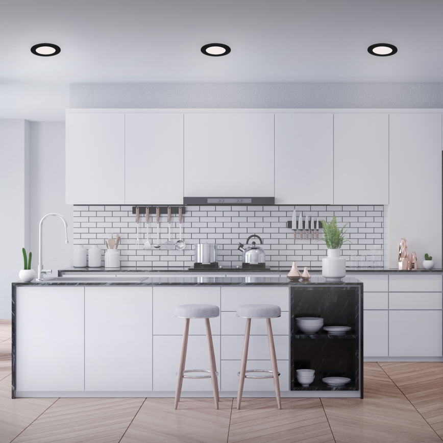 Brilo - 3 darabos FLAT LED fürdőszobai beépíthető mennyezeti lámpa LED/6W/230V IP44 fekete