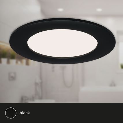 Brilo - 3 darabos FLAT LED fürdőszobai beépíthető mennyezeti lámpa LED/6W/230V IP44 fekete