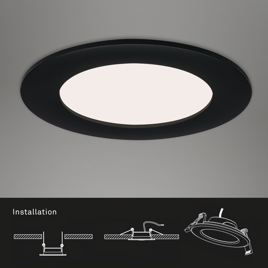 Brilo - 3 darabos FLAT LED fürdőszobai beépíthető mennyezeti lámpa LED/6W/230V IP44 fekete