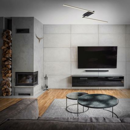 Brilo 3500-015 - LED Felületre szerelhető csillár STAFF 2xLED/6W/230V fekete