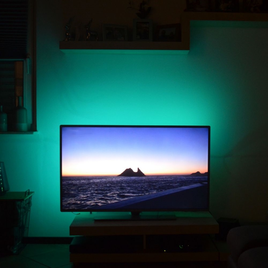 Brilo - LED RGBW állítható fényerejű szalag TV-hez 3m LED/2,5W/USB + távirányító