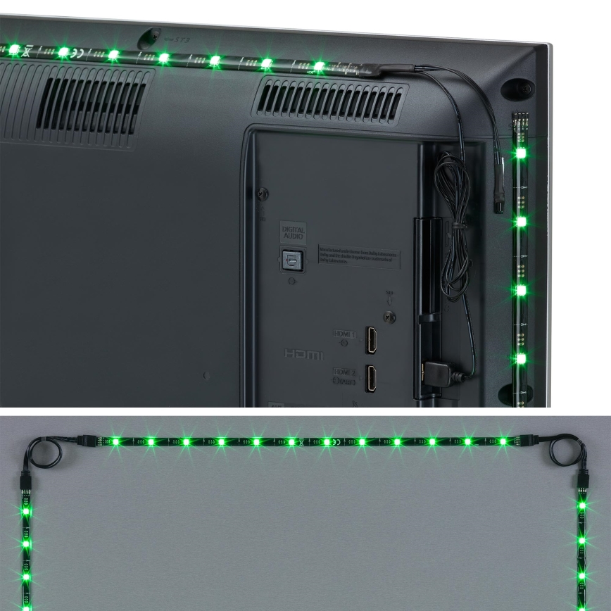 Brilo - LED RGBW állítható fényerejű szalag TV-hez 3m LED/2,5W/USB + távirányító