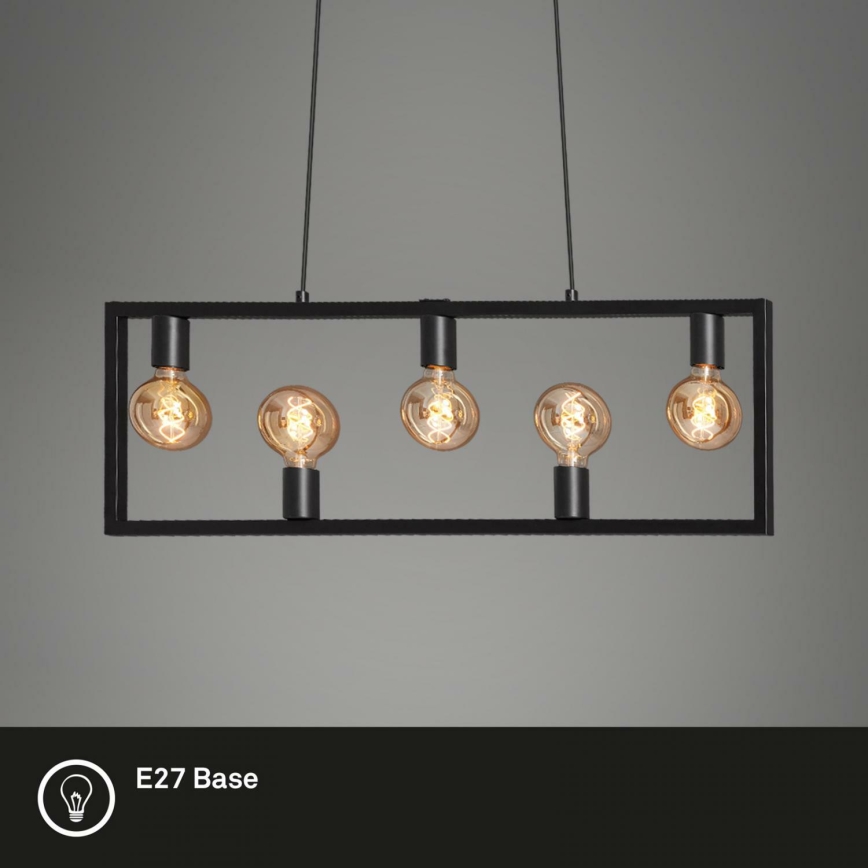 Brilo 4028-055 - Csillár zsinóron KOTAK VINTAGE 5xE27/40W/230V