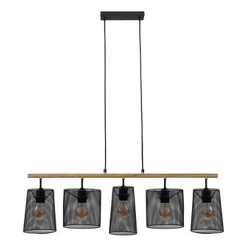 Brilo 4078-054 - Kábelen függő csillár WOOD & STYLE 5xE27/60W/230V