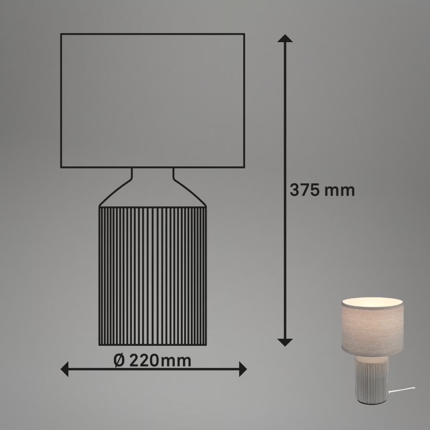 Brilo - Asztali lámpa INO 1xE14/10W/230V szürke