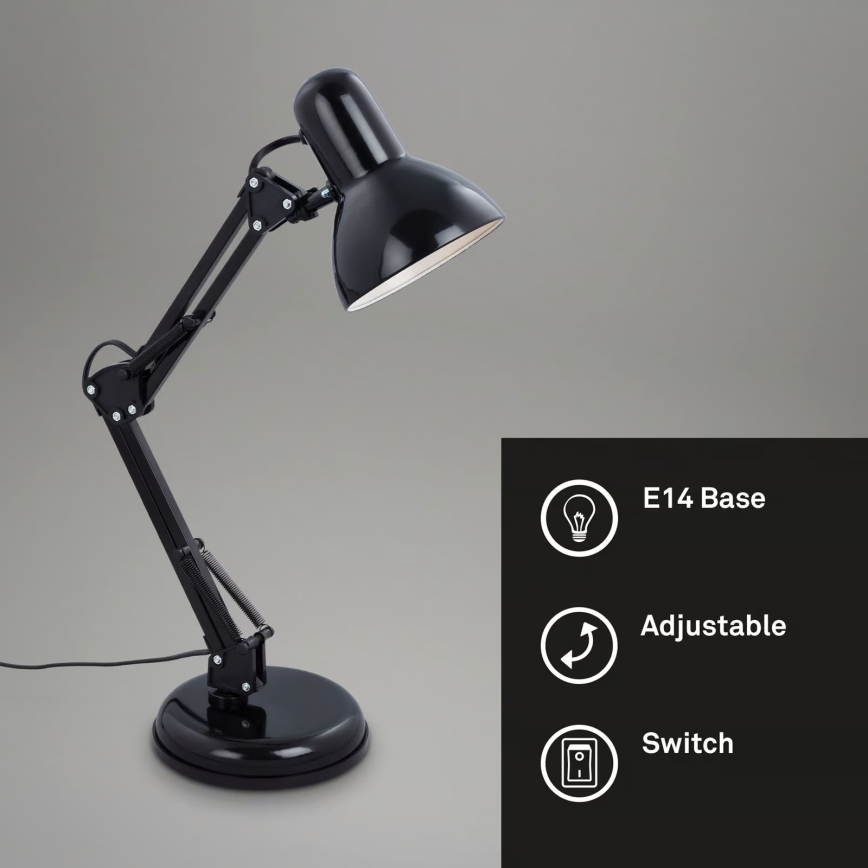 Brilo - Asztali lámpa PIXA 1xE14/25W/230V fekete