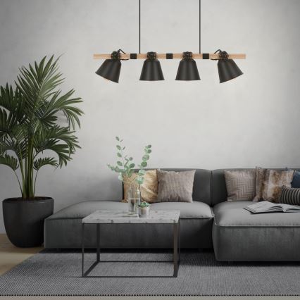 Brilo - Csillár zsinóron TALLE 4xE27/40W/230V gumifa