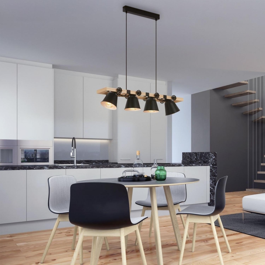 Brilo - Csillár zsinóron TALLE 4xE27/40W/230V gumifa