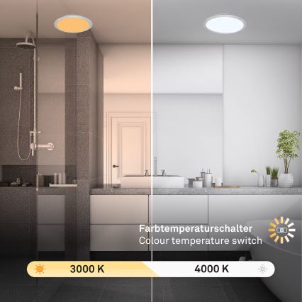 Brilo - Fürdőszobai LED mennyezeti lámpatest CTS LED/21W/230V 3000/4000K IP44 átmérő 37 cm matt króm