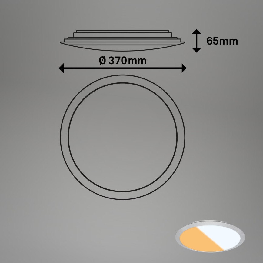 Brilo - Fürdőszobai LED mennyezeti lámpatest CTS LED/21W/230V 3000/4000K IP44 átmérő 37 cm matt króm