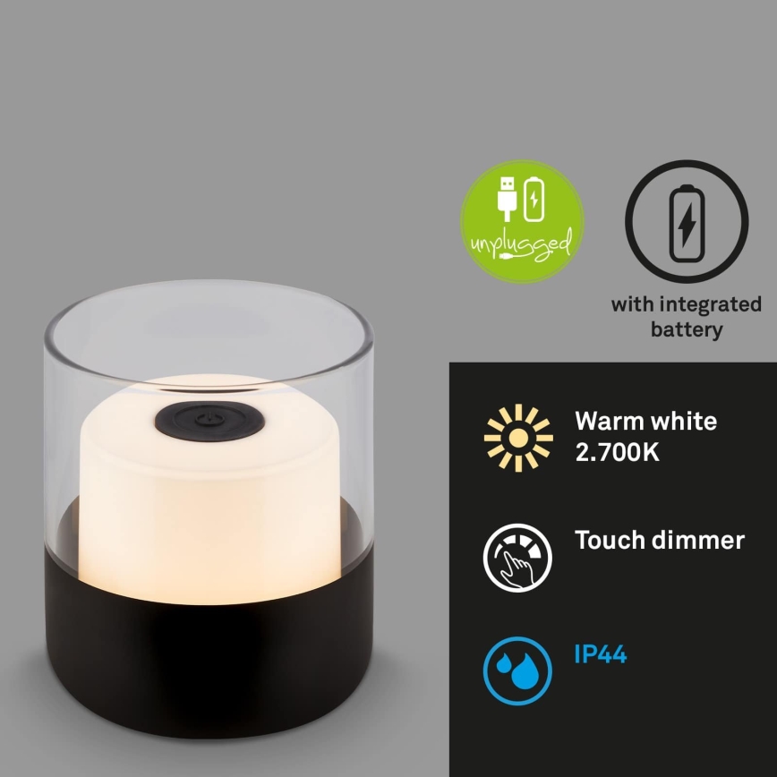 Brilo - Dimmelhető kültéri újratölthető asztali lámpa LILET LED/2W/5V IP44