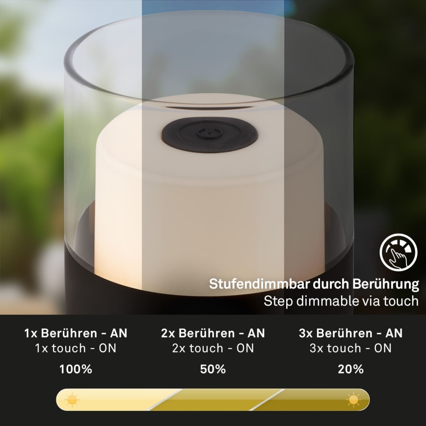 Brilo - Dimmelhető kültéri újratölthető asztali lámpa LILET LED/2W/5V IP44