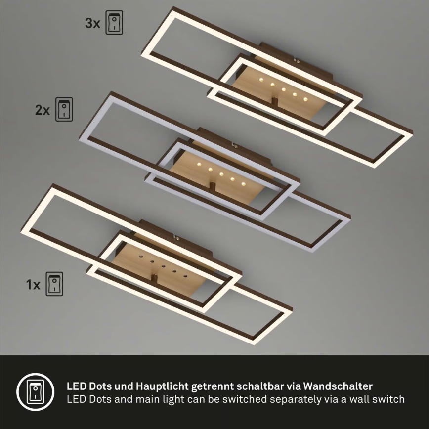 Brilo - Dimmelhető LED mennyezeti lámpatest LED/30W/230V 3000K barna