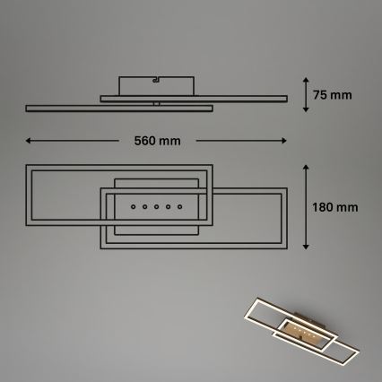 Brilo - Dimmelhető LED mennyezeti lámpatest LED/30W/230V 3000K barna