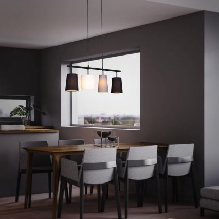 Brilo - Kábelcsillár 4xE27/40W/230V fekete/szürke/fehér