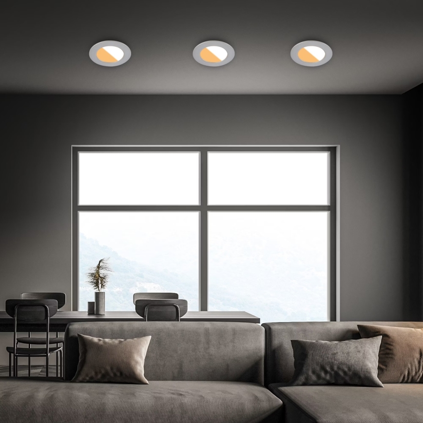 Brilo - KÉSZLET 3x LED Fürdőszobai beépíthető lámpa LED/4W/230V IP44 3000/4000K ezüst