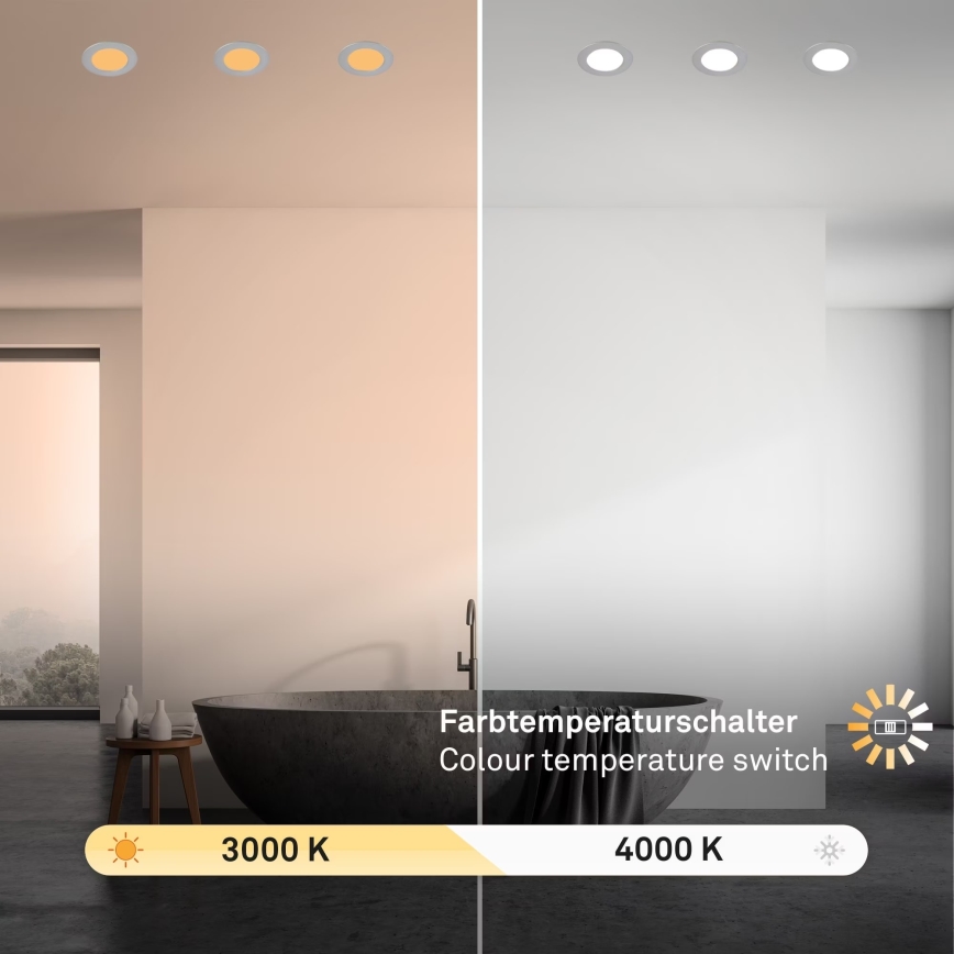 Brilo - KÉSZLET 3x LED Fürdőszobai beépíthető lámpa LED/4W/230V IP44 3000/4000K ezüst