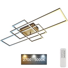 Brilo - LED Dimmelhető felületre szerelhető csillár FRAME LED/51W/230V 2700-5000K barna/arany + távirányítás