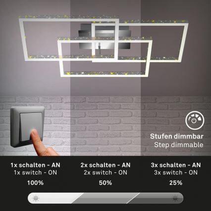 Brilo - LED Dimmelhető mennyezeti lámpa FRAME LED/57W/230V 3000K matt króm